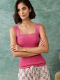 Brora Lace Trim Ribbed Camisole, Rhubarb