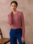 Brora Geometric Textured Jersey Top, Raspberry