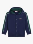 HUGO Kids' Brushed Fleece Track Top, Navy/Green