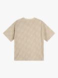 HUGO BOSS Kids' All Over Organic Cotton T-Shirt, Beige/Grey