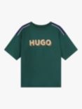 HUGO Kids' Logo T-Shirt, Rain Forest