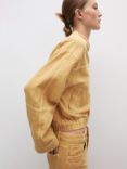 Mango Ari Denim Bomber Jacket, Mustard