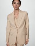 Mango Clavel Pinstripe Blazer, Beige