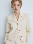 Mango Jane Lapels Side Pocket Jacket, Light Beige