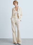 Mango Jane Lapels Side Pocket Jacket, Light Beige