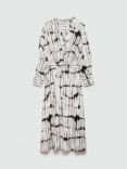 Mango Alexia Stripe Shirt Dress, White/Black