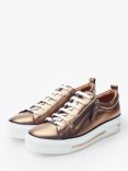 Moda in Pelle Filician Metallic Leather Zip Detail Trainers