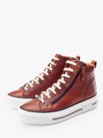 Moda in Pelle Annaken Leather Zip Detail Hi-Top Trainers