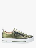 Moda in Pelle Filician Metallic Leather Zip Detail Trainers, Green