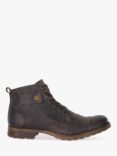 Dune Simon Leather Seam Detail Lace Up Ankle Boots, Dark Brown