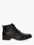 Dune Simon Leather Seam Detail Lace Up Boots, Black