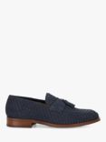 Dune Sevilles Suede Woven Tassel Loafers, Navy