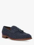 Dune Sevilles Suede Woven Tassel Loafers, Navy