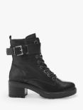 Moda in Pelle Beyza Leather Biker Boots, Black