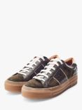 Moda in Pelle Amande Leather Lace Up Trainers, Khaki