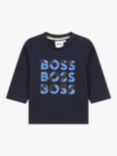 BOSS Baby Logo Long Sleeve T-Shirt, Navy