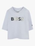 HUGO BOSS Baby Logo Cotton T-Shirt, Pale Blue