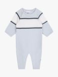 BOSS Baby Stripe Knitted Onesie, Pale Blue