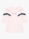 BOSS Baby Logo Colour Block Sweatshirt Dress, Pink Pale