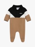 BOSS Baby Colour Block Polo Sleepsuit, Cookie