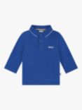 BOSS Baby Logo Long Sleeve Polo Shirt, Bright Cobalt