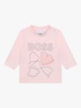 BOSS Baby Long Sleeve Logo T-Shirt, Pink Pale