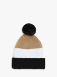 BOSS Baby Faux Fur Pom Pom Knitted Beanie, Black