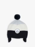 BOSS Baby Faux Fur Pom Pom Covered Ears Knitted Beanie, Navy