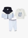 HUGO BOSS Baby Hoodie, T-Shirt & Joggers Set, Pale Blue