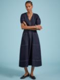 Baukjen Coralie Organic Cotton Denim Dress, Dark Blue