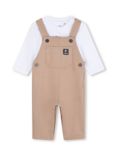 Timberland Baby T-Shirt & Dungarees Set, Beige/White