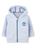 Timberland Baby Brushed French Terry Zipped Hoodie, Pale Blue