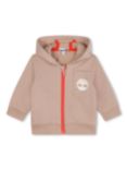 Timberland Baby Brushed French Terry Zipped Hoodie, Light Brown