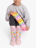 totes Kids' Unicorns & Zig Zag Stripes Slipper Socks, Pack of 2, Multi