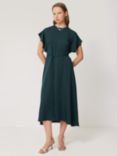 Jigsaw Drape Sleeve Pure Silk Dress, Navy