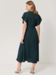 Jigsaw Drape Sleeve Pure Silk Dress, Navy