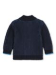 Timberland Baby Cotton Wool Zipped Cardigan, Navy