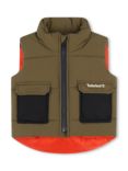 Timberland Baby Water Repellent Puffer Gilet, Khaki