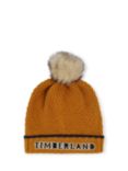 Timberland Baby Faux Fur Pom Pom Knitted Beanie, Ochre