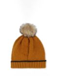 Timberland Baby Faux Fur Pom Pom Knitted Beanie, Ochre