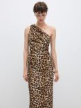 Mango Naty Animal Print Asymmetric Dress, Multi