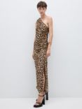 Mango Naty Animal Print Asymmetric Dress, Multi