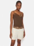 Jigsaw Lace Trim Modal Vest, Ganache