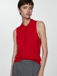 Mango Paco Sleeveless Polo Knit Top