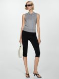 Mango Paco Sleeveless Polo Knit Top, Grey