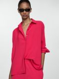 Mango Burbuja Textured Flowy Shirt, Berry