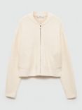 Mango Towel Knit Cardigan, Light Beige