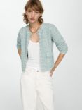 Mango Aqua Knitted Jacket, Aqua