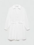 Mango Pop Bow Shirt Dress, White