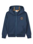 Timberland Kids' Logo Zipped Hoodie, Blue